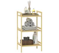 HOMCOM 3-Tier Bamboo Bathroom Storage Shelf with Adjustable Rack, Natural