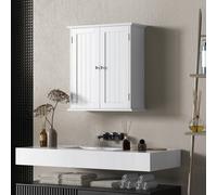 HOMCOM 3-Tier Bathroom Cabinet, Wall-Mounted Medicine Cabinet, White