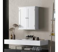 HOMCOM 3-Tier Bathroom Cabinet, Wall-Mounted Medicine Cabinet, White HOMCOM White