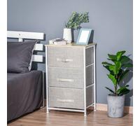 HOMCOM 3 Tier Drawer Cabinet Organizer with Metal Frame for Home Office in White HOMCOM White