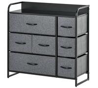 HOMCOM 3-Tier Fabric Bedroom Dresser with 7 Foldable Drawers - Grey | TJ Hughes