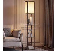 HOMCOM 3-Tier Floor Lamp, Bulb not Included, Brown