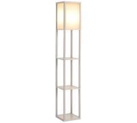 HOMCOM 3-Tier Floor Lamp, Floor Light with Storage Shelf, Reading Standing Lamp with Acrylic Shade for Living Room, Bedroom, Kitchen, Dining Room, Of