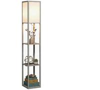 HOMCOM 3-Tier Floor Lamp Power Outlets 3 Colour Temperature USB Ports Grey
