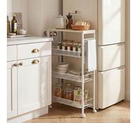 Homcom 3-Tier Kitchen Cart, Multifunction Kitchen Trolley On Wheels, White