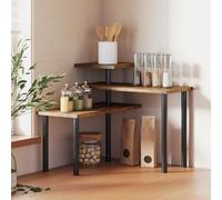 HOMCOM Kitchen Countertop Organizer, 3 Tier Adjustable Corner Shelf, Spice Rack, Desktop Storage Rack for Kitchen, Coffee Bar, Bathroom, Rustic Brown