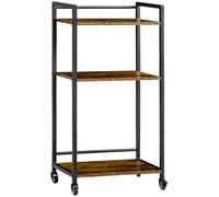 HOMCOM 3-Tier Printer Stand - Utility Cart - Rolling Trolley Adjustable Shelves | TJ Hughes