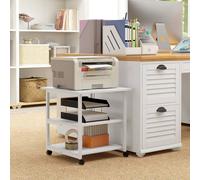Homcom 3-Tier Printer Stand With Storage Shelf And Wheels Rolling Printer Cart In White White One Size