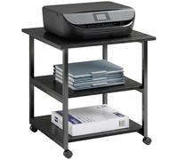 HOMCOM Black Mobile Printer Stand with Printer Storage - Size: 52.5 x 50 x 50cm - Wilko