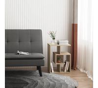 HOMCOM 3 Tier Side End Table Open Compartment Shelves Oak Effect, Brown
