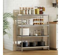 HOMCOM 3-Tier Stainless Steel Bakers Rack, Microwave Stand for Small Spaces - Silver - 91W x 40D x 108H cm