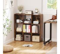 HOMCOM 3-tier Storage Cupboard Bookcase with 9 Cubes, Rustic Brown HOMCOM Brown