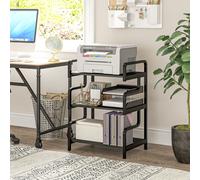 HOMCOM 3-Tier Storage Shelf, Metal Shelves - Black, Black