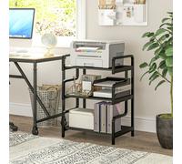 HOMCOM 3-Tier Storage Shelf, Metal Shelves for Storage for Home Office, Black - Black