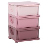 HOMCOM 3-Tier Toy Storage Box Kids Toy Storage with Removable Boxes, for Bedrooms, Playrooms & Other Children Areas, Pink Aosom UK