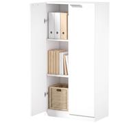 HOMCOM 3-Tier Wooden Storage Cabinet Cupboard Soft Close 120 cm Tall White HOMCOM White
