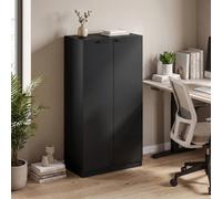 Homcom 3-Tier Wooden Storage Cabinet Cupboard Tall Soft Close 120 Cm Black