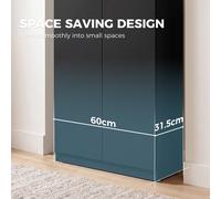 HOMCOM 3-Tier Wooden Storage Cabinet Cupboard Tall Soft Close 120 cm Black HOMCOM Black