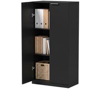 Homcom 3-Tier Wooden Storage Cabinet Cupboard Tall Soft Close 120 Cm Black Black