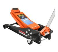 HOMCOM 3 Ton Hydraulic Low Profile Floor Jack, Heavy Duty Car Trolley Jack Lift with 7.5-50.5 cm Lifting Range, Non-slip Handle, Dual Piston Pump for Car Van Garage Tyre Repair Change (Orange)