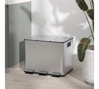 Homcom 3 X 20L Triple Kitchen Bin Pedal Bin For Recycling And Waste