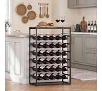 HOMCOM 30 Bottles Wine Rack, 6 Tier Wine Storage Holder, Rustic Brown