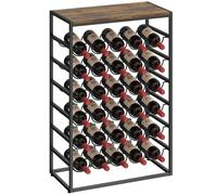 Homcom 30 Bottles Wine Rack, 6 Tier Wine Storage Holder, Rustic Brown