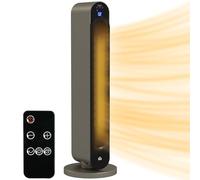 HOMCOM 30 Inch Electric Heater with Fan, 2200W, Remote Control, Silver Tone