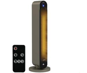 HOMCOM 30 Inch Electric Heater with Fan, 2200W, Remote Control, Silver Tone | Ceramic Tower Heater, 45° Oscillation, 12-Hour Timer, Energy Efficient, Overheat Protection, Tip Over Protection, for Home