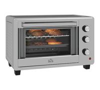 HOMCOM 30L Mini Oven With Adjustable Temperature - 60 Min Time 1600W - Silver | TJ Hughes