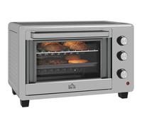 HOMCOM 30 Litre Mini Oven with Adjustable Temperature, 60 Min Timer, Silver