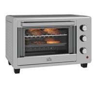HOMCOM 30L Mini Oven With Adjustable Temperature - 60 Min Time 1600W - Silver | TJ Hughes