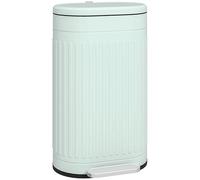 HOMCOM 30 Litre Pedal Bin, Fingerprint Proof Kitchen Bin with Soft-close Lid, Metal Rubbish Bin with Foot Pedal and Removable Inner Bucket, Light Green