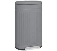 HOMCOM 30L Pedal Bin, Metal Kitchen Bin with Soft-close Lid, Grey, Grey