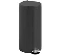HOMCOM 30 Litre Pedal Kitchen Bin with Soft Close and Stay Open Lid, Rubbish Bin with Removable Inner Bucket for Kitchen, Office, Home, Black