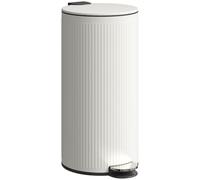 HOMCOM 30 Litre Pedal Kitchen Bin with Soft Close Stay Open Lid Cream | Rubbish Bin, Removable Inner Bucket, Kitchen, Office, Home