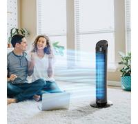HOMCOM 30'' Tower Fan Noise Reduction Wind 3-level Cool Abs Indoor Black, Black