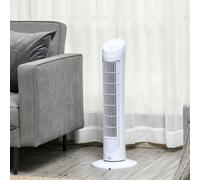 HOMCOM 30" Tower Fan Noise Reduction 3-Level Cool ABS Indoor White
