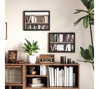 Homcom 30 X 40 Cm Wall Bathroom Mirror, Vanity Mirror, Set Of 2 In Black