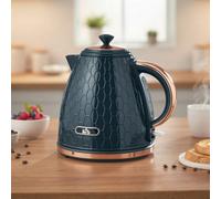 HOMCOM 3000W Electric Kettle, Fast Boil, 1.7L, Auto Shut-off, Dark Blue - Plastic, stainless steel - 1 - 24.2L x 19.5W x 23.4H cm