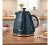 HOMCOM Electric Kettle, 1.7L, Fast Boil, 3kW Cordless Water Kettle with Removable Washable Anti-scale Filter, Auto Shut-off, 360° Swivel, UK Otter Thermostat, BPA Free, Dark Blue