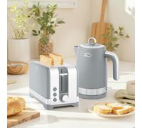 HOMCOM 3000W Rapid Boil Kettle and Toaster Set with Otter Thermostat, Black - Grey