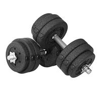 HOMCOM 30kg Adjustable Dumbbells Set - Black, Black