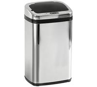 HOMCOM 30L Automatic Kitchen Bin with Lid Infrared Motion Sensor Silver