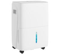 HOMCOM 30L/Day Dehumidifier with Auto-Clean Filter, Continuous Drainage, 4L Water Tank, 24H Timer, Digital Humidity Display, Dehumidifier for Home Damp, Bedroom, Condensation, Mould, Laundry Drying Wh