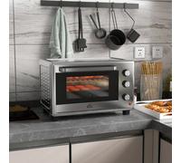 HOMCOM 30L Mini Oven with Adjustable Temperature, 60 Min Time 1600W, Silver