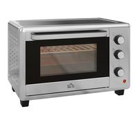 HOMCOM 30L Mini Oven with Adjustable Temperature, 60 Min Time 1600W, Silver