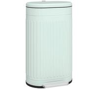 HOMCOM 30L Pedal Bin, Metal Kitchen Bin with Soft-close Lid, Light Green, Brown
