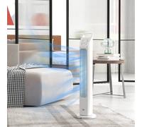 HOMCOM Oscillating Tower Floor Fan with 4-Hour Timer, Remote, 75-Degree Oscillation, 3 Speeds, 3 Modes, White (824-065V70WT)