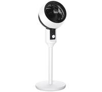 HOMCOM 32'' Air Circulator Fan 3 Speed, 70° Oscillation 90° Vertical Tilt, Round Base, Carry Handle, for Living Room, Bedroom, Office, Black and White